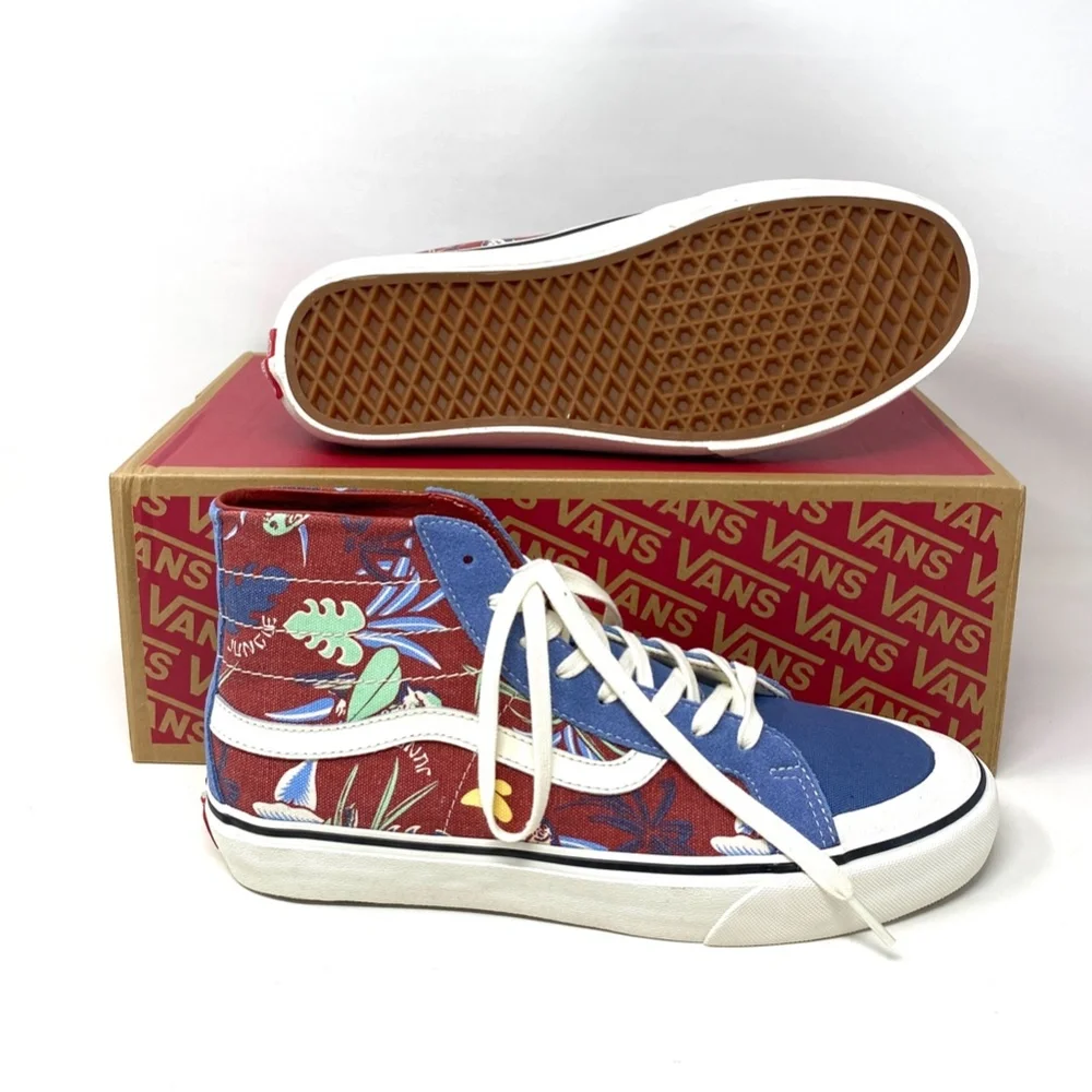 VANS Sk8-Hi 138 Decon Blue Beige Women's Suede Canvas Sneakers Size VN0A4BX2B6R